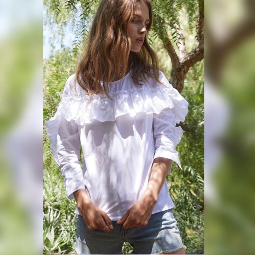 NEW Velvet By Graham & Spencer Aluna Poplin Top Boho Cottage Core S